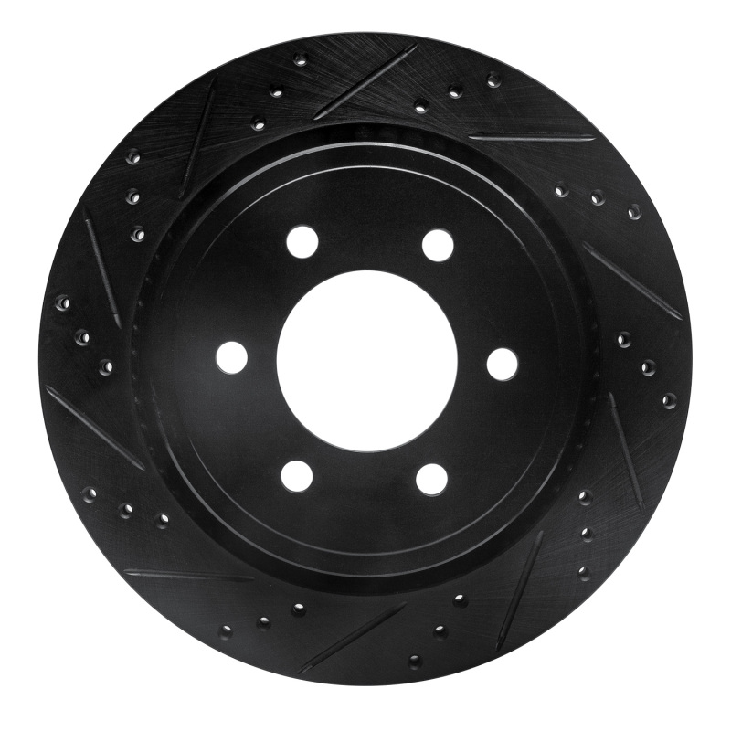 Ford F-150 Brake Rotor (1) - Rear Left - R1 Concepts - Drilled & Slotted - Black - `15-`17